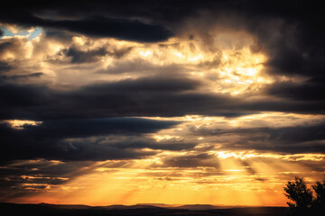 sunset in the sky
