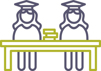 Unique Combined Study Vector Icon