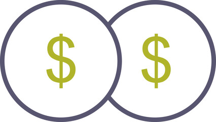 Unique Coins Vector Icon