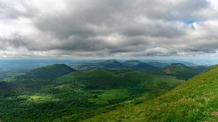 View of the Puys chain in Auvergne