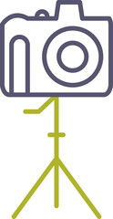 Fototapeta premium Unique Camera on Stand Vector Icon