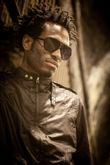 Urban Night Life. Conceptual fashion portraits in a derelict urban environment. From a series of...