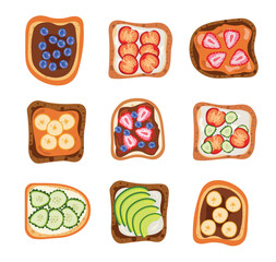 Isolates collection of fruit sandwiches - Asian desert.