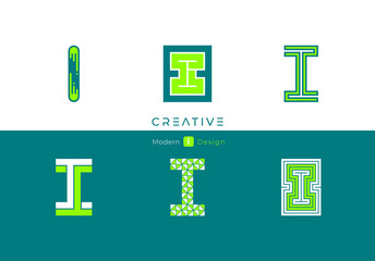 Letter i, modern alphabet, fonts, characters design, vector illustration.