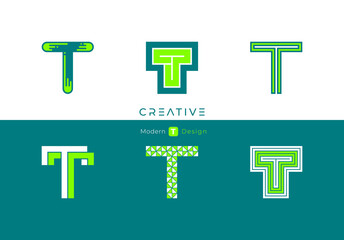 Letter T, modern alphabet, fonts, characters design, vector illustration.