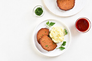 Mashed potato and meatloaf