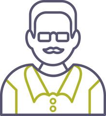 Unique Male Professor Vector Icon