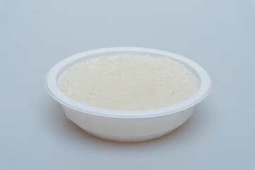 Microwave easy-to-cook rice in a bowl