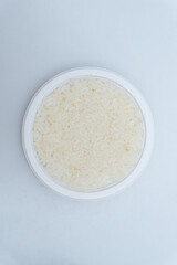 Microwave easy-to-cook rice in a bowl