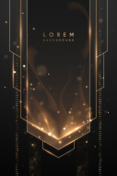 Abstract black and gold luxury frame template