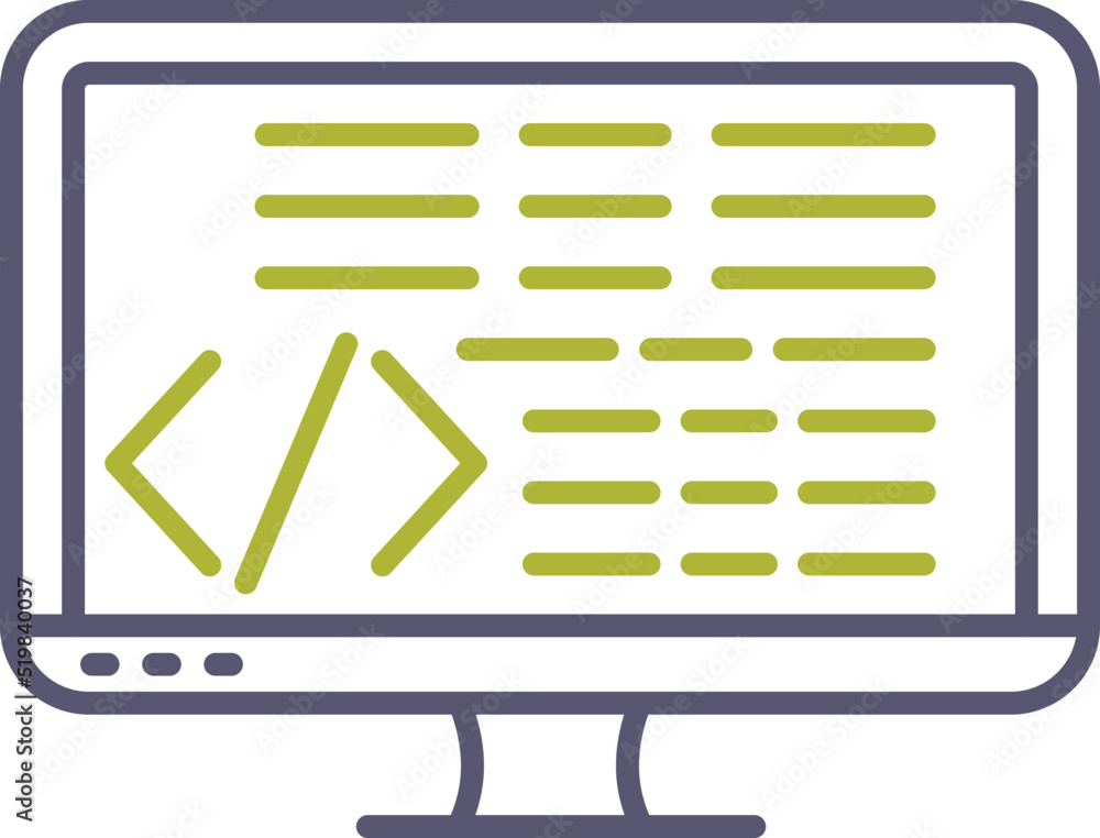 Wall mural coding icon