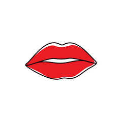 Vector sexy red lips icon