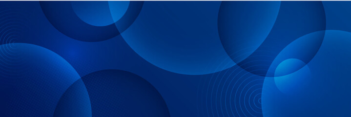 Blue abstract vector long banner. Minimal background with arrows and copy space for text. Social media cover and web banner template