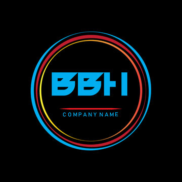 BBH ,B B H Alphabet Design With Creative Circles, BBH Letter Logo Design, BBH Letter Logo Design On Black background, Letter BBA logo with colorful circle, letter combination logo design with ring
