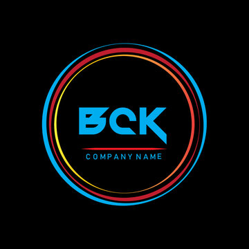 BCK ,B C K letter logo design with Circle, round shape, BCK alphabet logo design monogram ,BCK vector logo template with red color, BCK logo simple, elegant, luxurious logo,