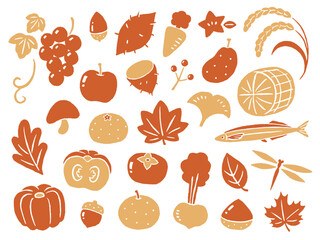 illustration of autumn harvest and nature