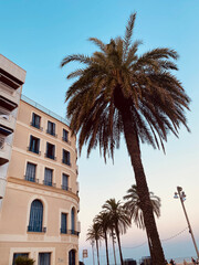 Sant Pol de Mar town on the Maresme coast. Located in the province of Barcelona, ​​Catalonia, Spain. Charming towns in the Mediterranean.
