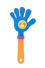 Hand rattle toy, clapperboard,children isolated on white background