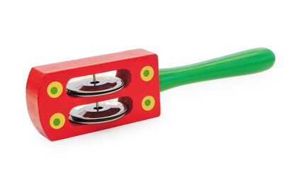 Rumba baby rattle isolated on white background