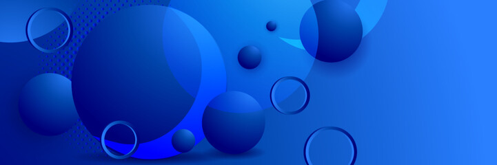 Blue abstract vector long banner. Minimal background with arrows and copy space for text. Social media cover and web banner template