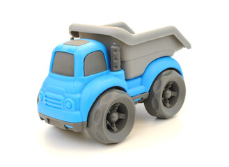 Toy car dump truck isolated on white background