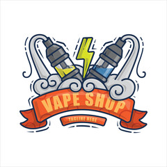 e-cigarette cartoon logo design