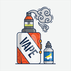 electric cigarette carton illustration
