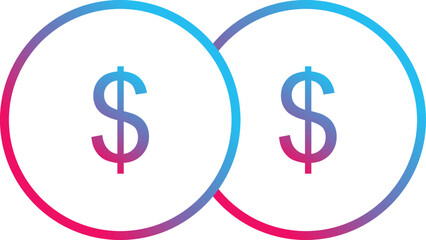 Unique Coins Vector Icon