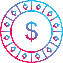 Dollar Chip Vector Icon