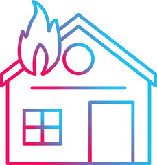 Unique House on Fire Vector Icon