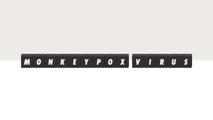 monkeypoxの文字が入った黒いブロックのイラスト - サル痘のイメージ素材
