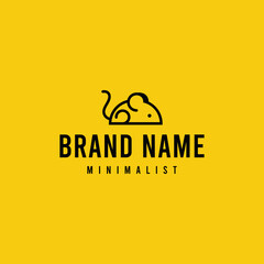 Simple Minimalist Mouse Logo Design Premium