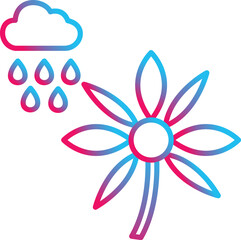 Flower with rain Icon
