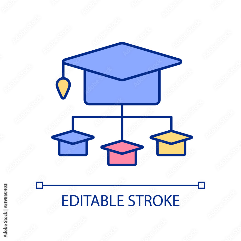 Poster social learner rgb color icon. learning-by-teaching. share knowledge with others. interpersonal appr