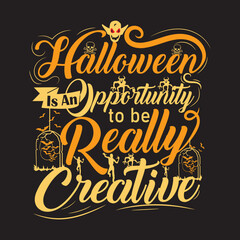 Happy Halloween t shirt design with Halloween elements or Hand drawn Halloween typography design