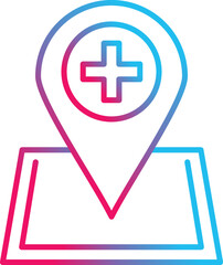 Obraz premium Location hospital Icon