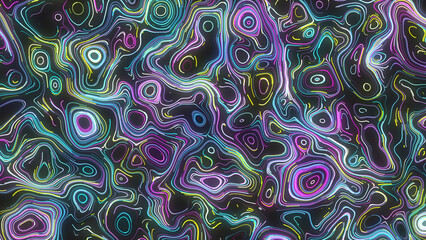 Color abstract spiral background. Rainbow is circular maze. Pattern of chaotic waves, lines. Energy flows. Hypnotic screensaver. Poster for technology, business, presentations, social networks. 