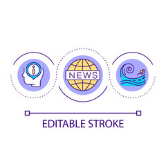 Staying informed about weather forecast loop concept icon. Emergency news abstract idea thin line illustration. Disaster preparedness. Isolated outline drawing. Editable stroke. Arial font used