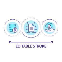 File backup loop concept icon. Storing documents in cloud abstract idea thin line illustration. Online backup service. Back up copies. Isolated outline drawing. Editable stroke. Arial font used