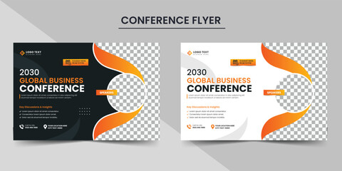 Horizontal Business Conference Flyer template design