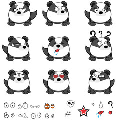 Naklejka premium badger cartoon ball style set pack illustration in vector format
