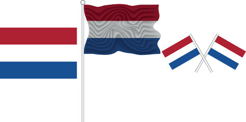Waving Flag of Netherlands on the white background vector and illustrator