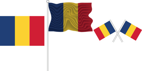 Waving Flag of Romania on the white background vector and illustrator