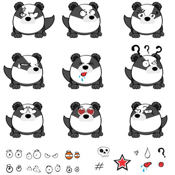 badger cartoon ball style set pack illustration in vector format