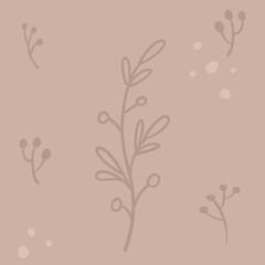 Trendy modern organic background with copy space text. Aesthetic nature design with abstract shapes and leaves. Editable vector template.