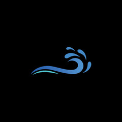 Blue wave logo template