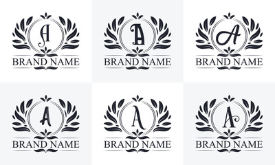 Vintage a letter logo bundle. Retro Vintage Alphabet a Logo Design Bundle