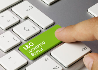 LBO Leveraged Buyout - Inscription on Green Keyboard Key.