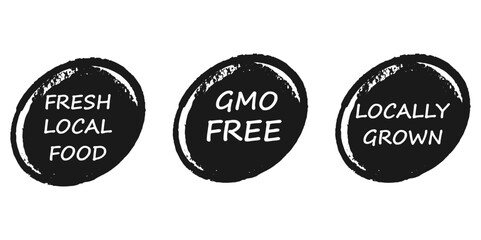 Fototapeta na wymiar A set of black and white organic stickers