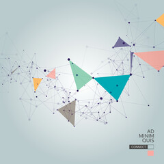 Communication science technology background. Vector illustration. Abstract connection dot and line